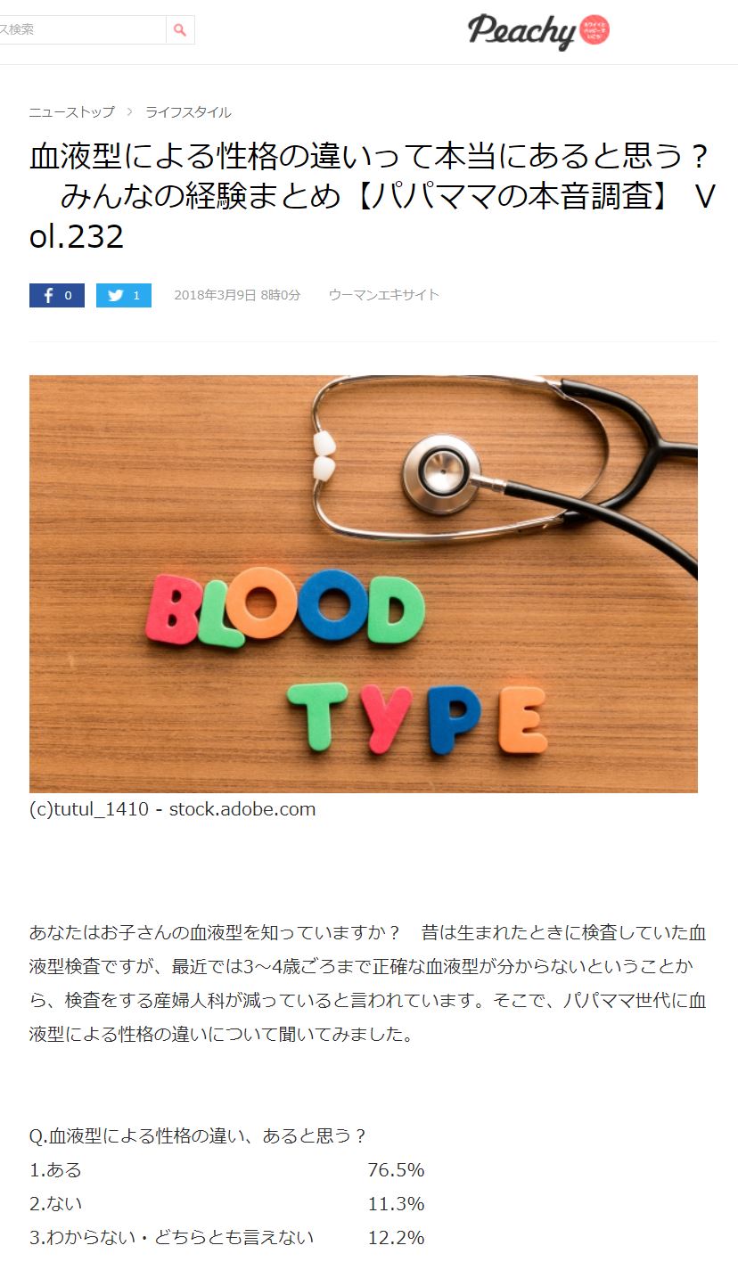 血液型と性格の関係 Abo Fan Blog Ssブログ